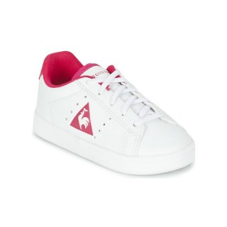 Le Coq Sportif Courtone Inf S Lea Blanc / Rose Chaussures Baskets Basses Enfant en Promo